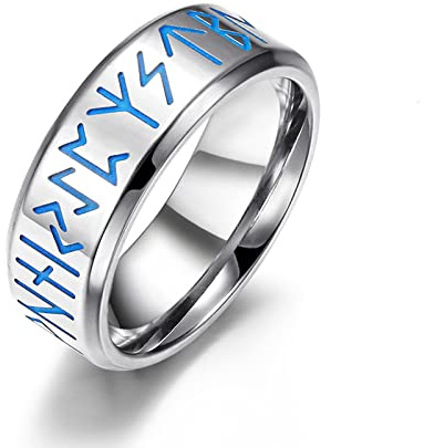 HCMA Nordic Viking Rune Luminous Titan Stahl Herren Ringe Einfach Punk Hip Hop Retro Für Mann Freund Biker Schmuck Kreativität Geschenk