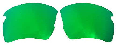 Wetnenss Replacement Lenses for Oakley Flak 2.0 XL OO9188 Polarised Thickness 1.5 mm Salt Prevention Oil-Proof, Green, 61*41mm