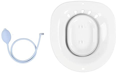 Toiletten-Badewanne, ohne Kniebeugen, Reduziert Schmerzen, Auslaufsicher, Wassermassage, Faltbares Sitzbad mit Spülbad, Faltbare Toilette für die Zeit nach der Geburt(Grau)