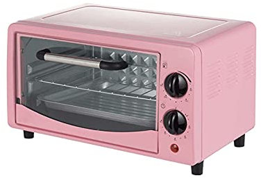 Mini four 12L Four électrique multifonction domestique 800W Protection contre la mise hors tension automatique-Rose/Bleu clair (Couleur : Rose) (Rose)