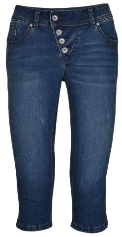 Buena Vista Damen Capri Jeans Malibu (as3, Alpha, s, Regular, Regular, mid Stone)