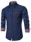 COOFANDY Mens Shirts Long Sleeve Denim Shirt Casual Dress Non Iron Formal Shirt Business Checked Slim Fit Cotton Cowboy Shirts for Men Western Style AA-Navy Blue XXL