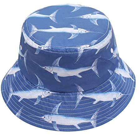 ZLYC Männer Frauen Sommer Fischerhüte Obst Hut, Meeresschwertfisch, One Size