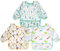 Vicloon Baby Lätzchen mit Lange Ärmeln,3PCS Ärmellätzchen Wasserdicht,Baby Bibs Set, Unisex Lätzchen Set für Essen Kunst Handwerk Malerei Bemalen Spielen für 6-24 Monaten