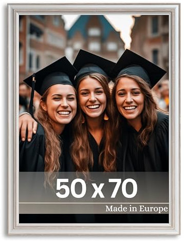 VictoR Bilderrahmen 50x70 Beige Turner Landhaus Stil - Vintage - mit bruchsicherem Acrylglas - Leiste: 39x17mm - Vintage Fotorahmen - Bilderrahmen 50x70 Vintage Fotorahmen