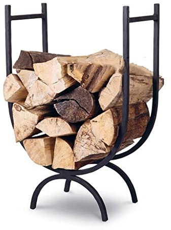 Brennholz-Lagerregal, Wohnzimmer, Zuhause, universell, Eisen, Bodenbelag, Brennholz-Lagerung, Lagerregal, Holz, Brennholz, dekorativ (schwarz)