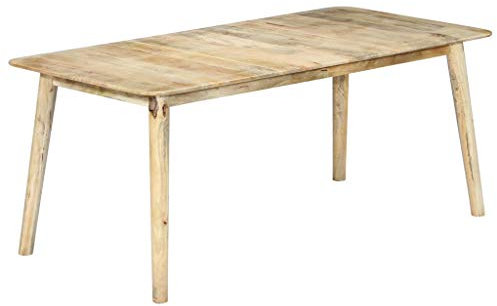 ZEYUAN Esstisch, Esszimmertisch, Baumkantentisch, Dining Tables, Esszimmermöbel, Küchentisch, 180×90×76 cm Mango Massivholz