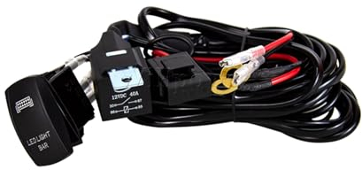 QWERTYUI AISHANBAIHUODIAN Passend for Auto 1 2 4 Lead 12V 40A LED-Arbeitslichtleiste Kabelbaum-Kit Offroad 4x4 LKW SUV Lichtleistenkabel mit Wippschalter-Relaissicherung (Color : 1 Lead for 1 Lamp)