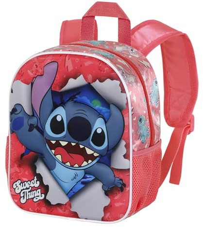 Disney Stitch-Mochila 3D Pequeña, 26 x 31 cm, Capacidad 8.5 L, Rosa Thing