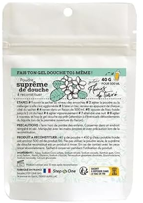 Duschgel in Pulverform Flurs de Tiaré - zum selbst Mischen - 40gr = 500ml - Step One