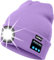 ATNKE LED beleuchtete Bluetooth Beanie Kappe, wiederaufladbare USB-Musikalische Laufmütze mit extrem hellem 4 LED Licht wasserdichte Lampe für das Skifahren/Taro Purple