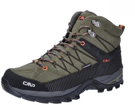 CMP Mens Rigel Mid Trekking Shoes Wp, Olive-Flame UK 6.5