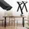 ML-Design 2 Stück Tischbeine 50xH72cm, Tischkufen X-Form, aus Stahl pulverbeschichtet, Schwarz, Industriedesign, Kufengestell für Esstisch/Schreibtisch, Tischgestell, Metall Möbelfüße für DIY-Projekte