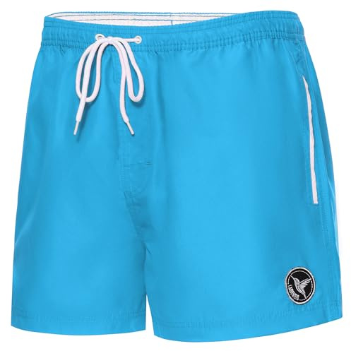 Ladeheid Costume Uomo Mare Extra Corto con Taschino, Medium Drawstring, Fodera in Rete, Costumi da Bagno, Boxer per la Spiaggia, la Piscina e Il Surf LA40-199 (Azzurro Chiaro, S)