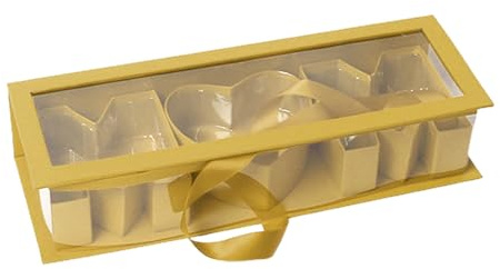 Porceosy Celebrations Flower Box Nachfüllbares Papier Geschenk Mama Brief Form Leer Klares Fenster Design Rechteck Karton Erdbeere Verpackung Dekorative Seife DIY Golden