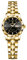 JewelryWe Damenuhr Edelstahl Uhren Damen: 30m Wasserdicht Kalender Analog Quarz Armbanduhr Frauen Gold Edelstahl Armband Lässig Business Uhr mit Schwarz Zifferblatt und Gold Leuchtzeiger