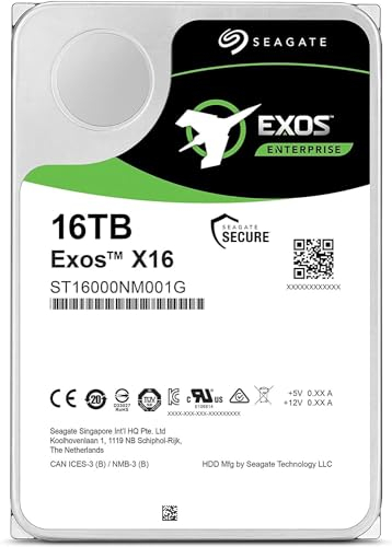 Seagate Exos X16, 16TB HDD, 3,5 interne Festplatte, 256MB Cache SATA 6.0 GB/s, 7.200 U/min, HDD - Modellnr.: ST16000NM001G (Generalüberholt)