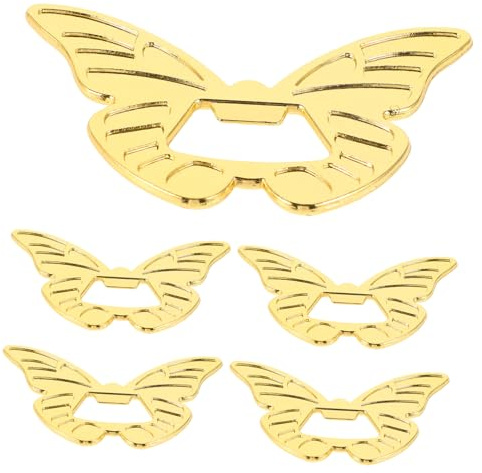 GRIRIW 5 Stück-pack Goldener Schmetterling Flaschenöffner aus Zinklegierung mit Dekorativem und Praktischem Effekt für Riegel und Partys als Geschenk für Bierliebhaber