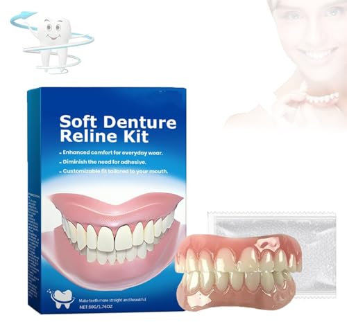 Bqyoom Perfect Fit Denture Silicone Reline Kit,Furzero Silicone Reline Denture Set,Fivfivgo Denture Silicone Reline Kit,Bikenda Silicone Teeth,Aexzr Soft Denture Reline Kit,Denture Kit (1set)