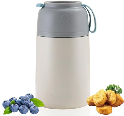 ZONJIE Recipiente térmico para comida de 700 ml, recipiente térmico para alimentos, acero inoxidable, con cuchara plegable, caja para mantener caliente papilla para bebés, recipiente para sopa, caja