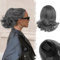 BARSDAR Kurzes Pferdeschwanz Haarteil mit Kordelzug, 25cm Wellige Ponytail Extension Grau für Damen Synthetisch Comb Clip in Haarteile Pferdeschwanz Haarverlängerungen - Dunkel Grau Gemischt