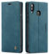 owlhold Hülle Samsung A20E klapphülle Premium Lederhülle Weiches Vintage-Nubukleder Faltbare Ständer Schutzhülle Kartenfach Standfunktion stoßfest Handyhülle Samsung Galaxy A20E -Blaugrün
