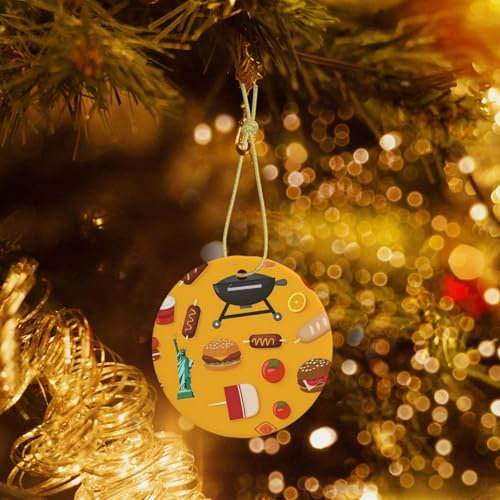 Runde Weihnachtsbaumschmuck aus Keramik, zum Grillen, Picknick, Familie, Neujahr, Zuhause, Souvenirs für Versammlungen