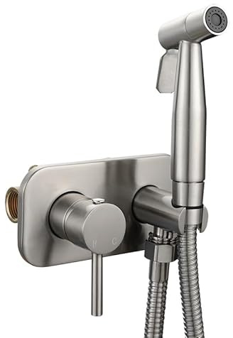 Handheld Bidet Sprayer Kit Single Handle Toilet Jet Wash Spray with Hot and Cold Water Seat Brass Black Single Mode (Brushed Gold Single Mode) (Brushed Silver Single Mode)