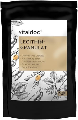 vitaldoc® | Lecithin Granulat Pur 250 g | rein pflanzlich | cholinreich | reich an mehrfach ungesättigten Fettsäuren | doc phytolabor | vegan