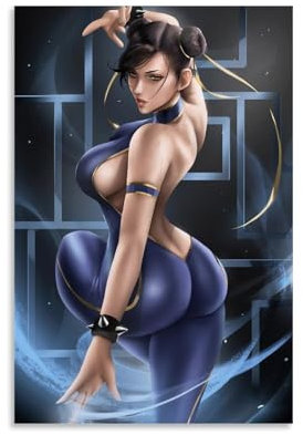 HKLOPUY Poster Kampfspiel, weibliche Charaktere, Chun Li, sexy Poster, dekoratives Gemälde, Leinwand, Wandposter und Kunstdruck, moderne Familienschlafzimmer-Dekoration, Poster, 20 x 30 cm