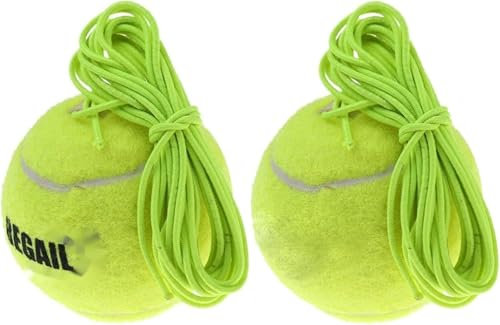 MASINIES 2PCS Tennis Ball with String Replacement Tennis Trainer Ball Tether Ball for Indoor and Outdoor Tennis Practice