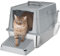 Lifewit Arenero Gato Inoxidable con Tapa y Asa, Caixa de Areia para Gatos Grande Cerrada para Gatos Grandes, Bandeja Sanitaria Metálica de Entrada Frontal con Pala y Pedal, Gris