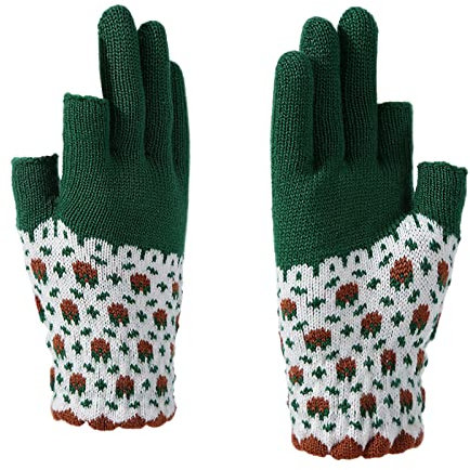 IQYU Ohrenwärmer Glitzer Toed Winter Keep Warm Print Stricken Winddicht Wasserdicht Golves Outdoor Reitfäustlinge Handschuhe Touchscreen Damen Strick (Green, One Size)