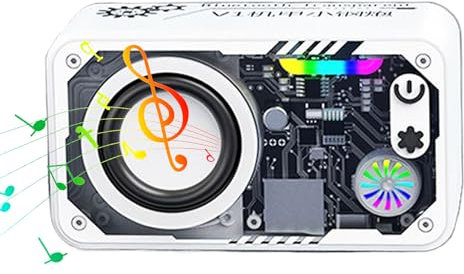 Haut-parleur d'extérieur sans fil – Son stéréo riche | Boombox son stéréo puissant | Audio avec lumière LED | Haut-parleur sans fil de style robot avec son surround 3D et LED colorée pour plage, fête