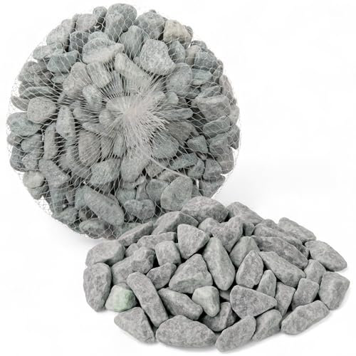 MIJOMA Ziersteine 1kg – natürliche Dekosteine für Garten, Aquarium, Basteln & Floristik, vielseitig einsetzbar aus echtem Naturstein (Grau)