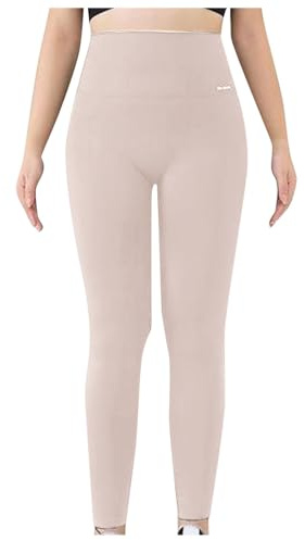 Leggings da donna in vinile a vita alta e design slip, taglie forti, con elastico da donna a quadretti, Colore: rosa., XL