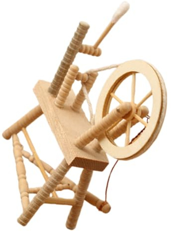 SOPOTUTU Miniatur Spinnrad Für Puppenhaus Vintage Nähmaschine Aus Holz Elegantes Möbelstück Für Sammler Und DIY-projekte Nostalgische Ausstattung Für Miniaturmodelle