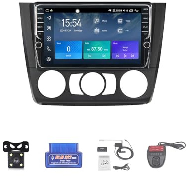9 Android 12 Car Radio 2 DIN for BMW Series 1 E81 E82 E87 E88 (2004-2012) - GPS Navigation, 4G/WiFi, RDS/DSP/Dab+/FM/AM, Carplay, SWC, DVR, Reverse Camera