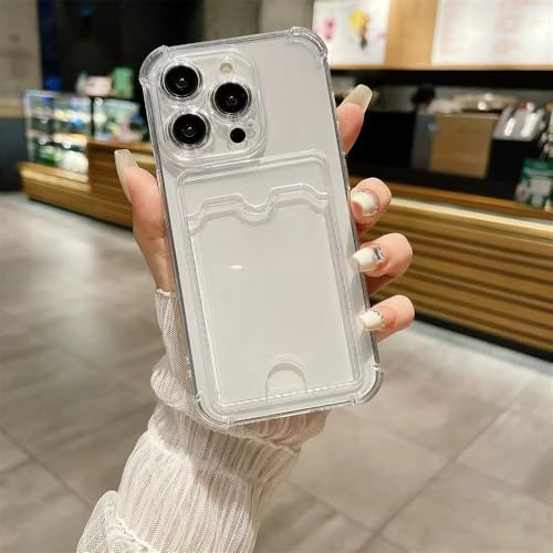 Haygdz für iPhone XS Max Hülle Etui mit Kartenfach, Klar Hülle, Stoßfest Transparent Schutzhülle Dünn Durchsichtige Case Kompatibel mit iPhone XS Max - Transparent