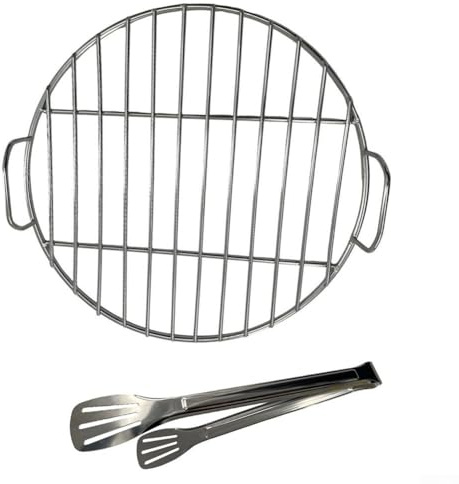 Runder Grillrost aus Edelstahl mit Griff, Ersatz für Weber für 7432/1241304, passend für 57 cm Holzkohle-Kugelgrills (45 cm)