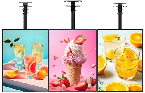 ByBoDi Ultraflacher LED-Leuchtkasten mit Schnapprahmen, an der Wand montierter LED-Menü-Leuchtkasten, Werbetafel für TV-Leuchtkästen, verstellbares Design zum Aufhängen und Aufstellen 60 * 120cm