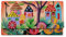 Anna by Anuschka Damen, Echtleder, Village of Dreams Geldbörse aus echtem Leder, handbemalt, dreifach gefaltet, Motiv: Dorf der Träume