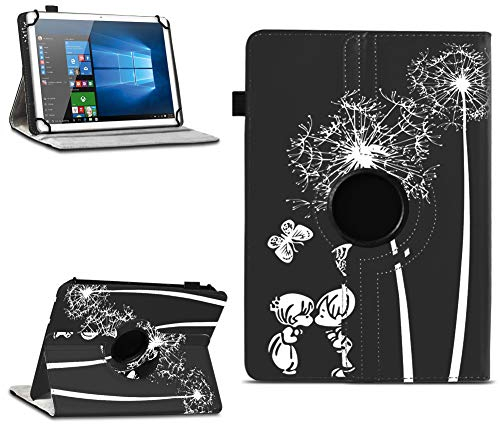 NAmobile Tablet Hülle kompatibel für TrekStor Surftab Breeze 10.1 Quad Tasche Schutzhülle Cover Drehbar Universal Case, Farben:Motiv 12