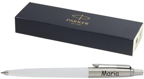 Parker- Exklusiver Kugelschreiber Modell JOTTER inkl. Gravur Lasergravur graviert neu (weiß)