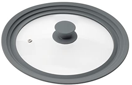 bremermann® Universal Glass Lid with Silicone Edge, 24/26/28cm, Medium (Grey)