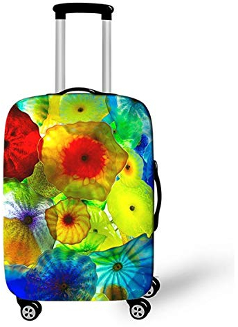 Elastisch Kofferhülle, DOTBUY 3D Reise Kofferschutzhülle Gepäck Cover Reisekoffer Hülle Schutz Bezug Schutzhülle Waschbare Reisetasche Kofferbezug (Transparent,XL (30-32 Zoll))