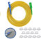 Elfcam® - Câble à Fibre Optique SC/APC á SC/UPC Monomode avec 25 Pièces Clips de Câble Adhésif, Jarretière Optique Compatible avec Freebox Free, Jaune (15M)