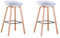 BenyLed Lot de 2 Tabourets de Bar avec Assise en Polypropylène et Pieds en Bois de Hêtre, Hauteur de l’Assise 70 cm, Blanc