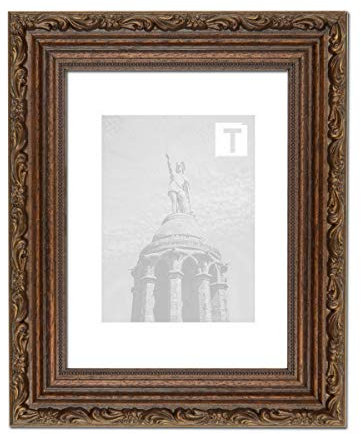 Barock-Bilderrahmen Josephine Nussbraun 60 x 80 cm Echtglas klar 2mm eizigartiges Design massiv