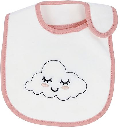 PARSA Beauty Baby Lätzchen mit (rosa) Bordüre – Baby Lätzchen mit wasserabweisender Innenseite – Lätzchen Baby 3 bis 6 Monate – Lätzchen für Kinder – Latz Baby – Baby Laetzchen